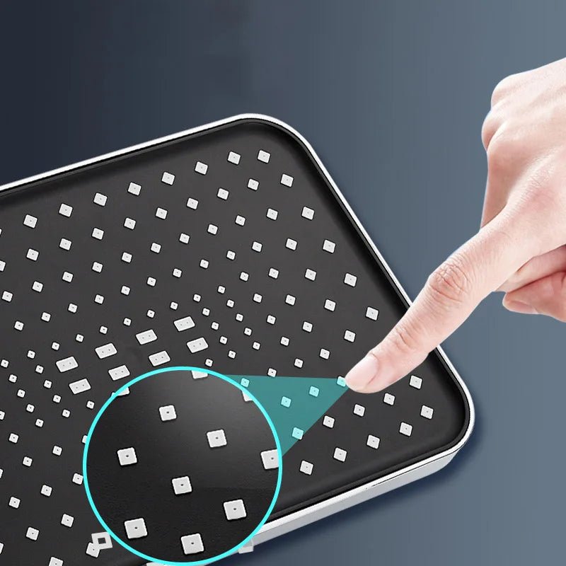 AQUAPULSE – Cabezal de ducha de lluvia ajustable 360° con boquillas antical