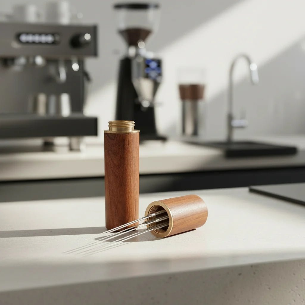 PORTAFLOW – Tamper per espresso premium con sistema di distribuzione a ago
