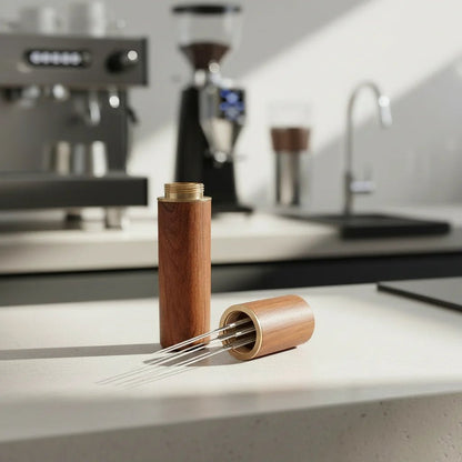 PORTAFLOW – Tamper per espresso premium con sistema di distribuzione a ago