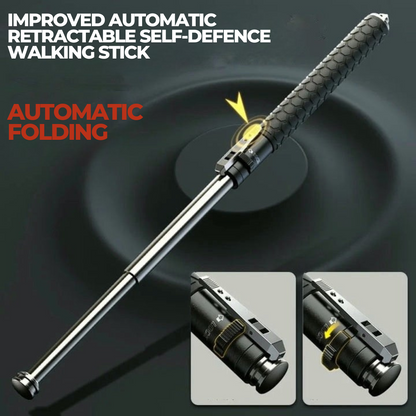 HikeShield – Adjustable Hiking Stick Made of Alloy Steel with Anti-Slip Handle, Lightweight & Compact for Outdoor, Trekking, and Travel