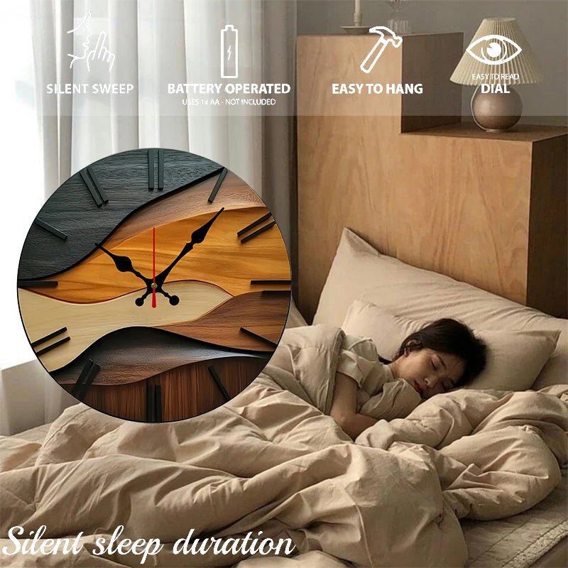 QUIETRA – Nordische geräuschlose Wanduhr aus Holz für Zuhause und Büro 3
