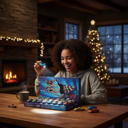 RACERVENT – 24-tägiger Weihnachts-Adventskalender mit Rennwagen-Spielzeug aus Metall 4