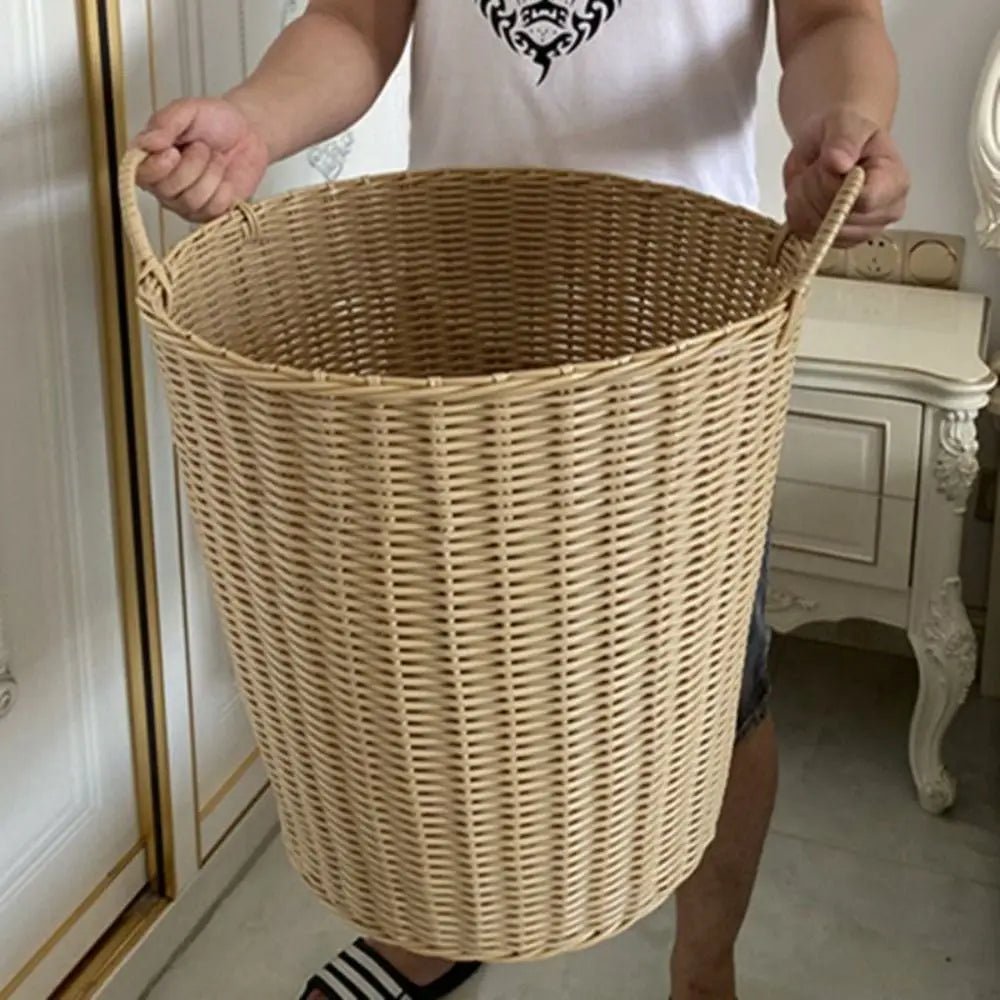 RATTANLY – Faltbarer Wäschekorb im Rattan-Stil für platzsparende Aufbewahrung 1
