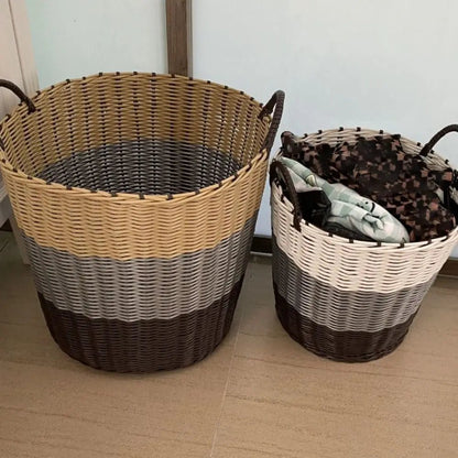 RATTANLY – Faltbarer Wäschekorb im Rattan-Stil für platzsparende Aufbewahrung 2