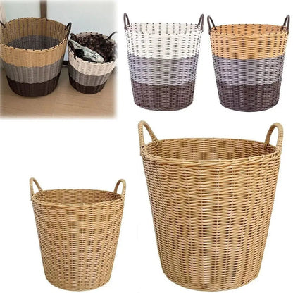 RATTANLY – Faltbarer Wäschekorb im Rattan-Stil für platzsparende Aufbewahrung 5