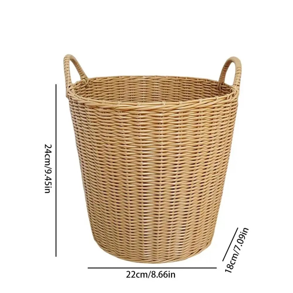 RATTANLY – Faltbarer Wäschekorb im Rattan-Stil für platzsparende Aufbewahrung 6