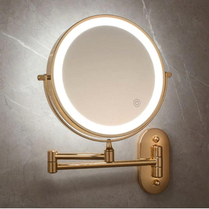REFLECTIQ – Eleganter, wiederaufladbarer Goldspiegel mit hellem LED-Ring und 10-facher Vergrößerung 3
