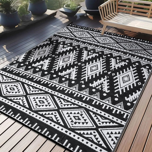 REVERSAIRE – Strapazierfähige, wasserdichte und wendbare Outdoor-Strohmatte aus Kunststoff für Terrasse und Picknick 1