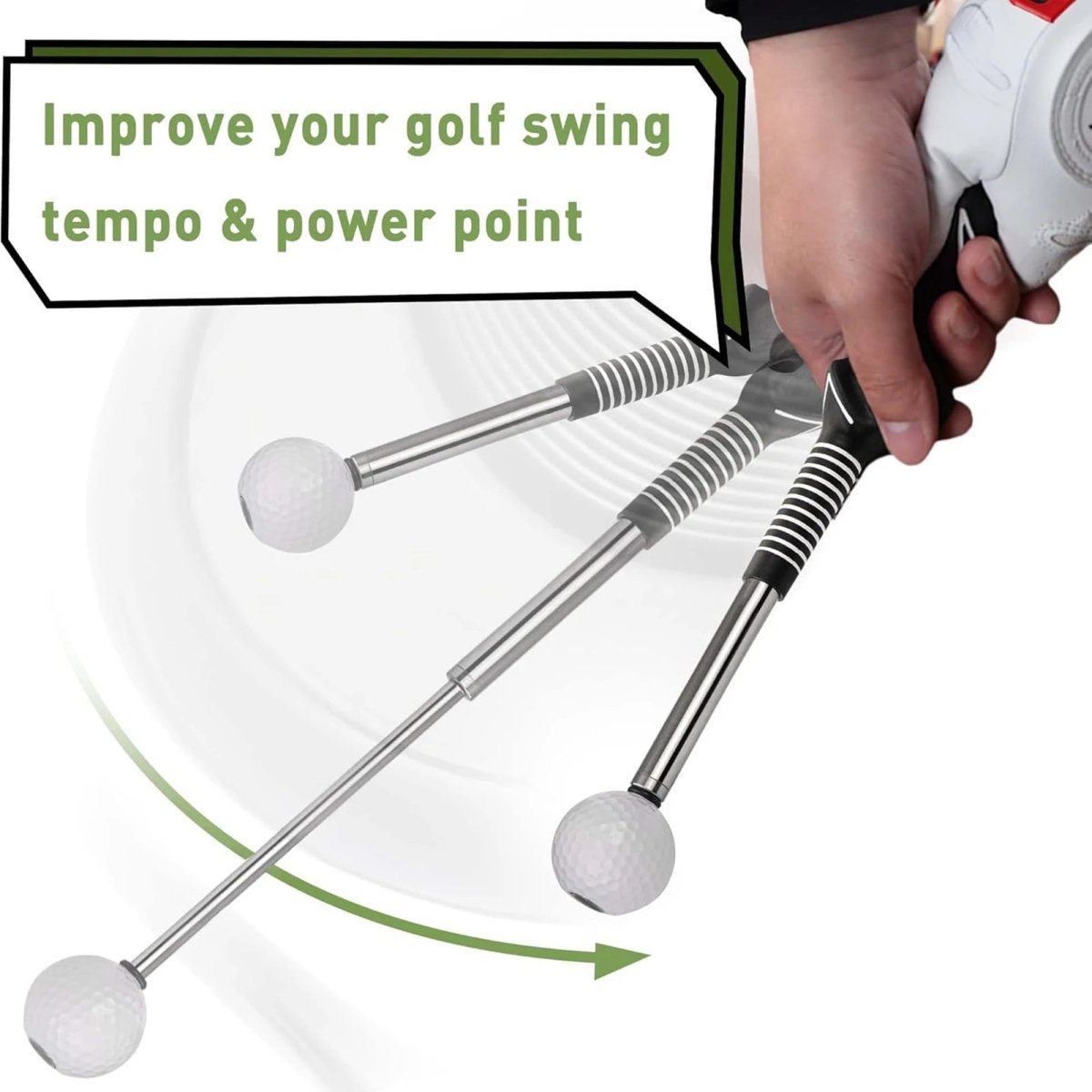 RHYTHMCLICK – Einziehbarer Golfschwungtrainer mit Klick-Feedback 4