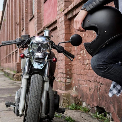 ROADREAPER – LED-Totenkopflampe für Motorräder mit Retro-Chrom-Finish 2
