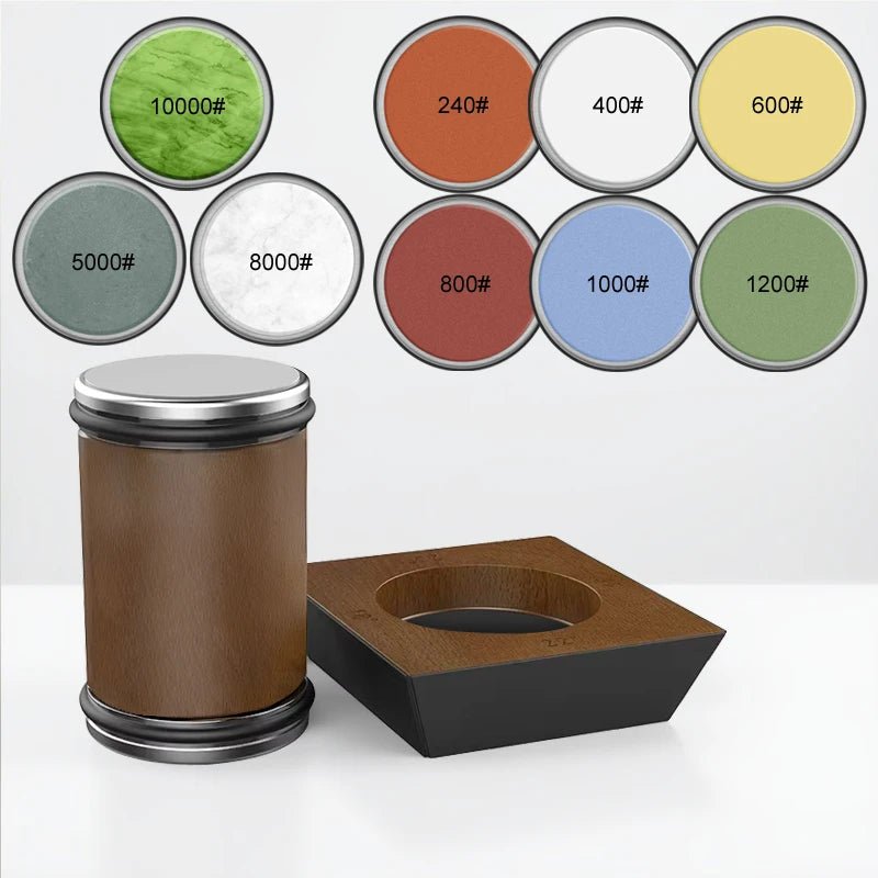 ROLLSHARP – 4-Winkel-Rollmesserschärfer mit Holzsockel und Diamantschleifscheibe 3