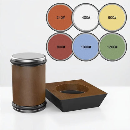 ROLLSHARP – 4-Winkel-Rollmesserschärfer mit Holzsockel und Diamantschleifscheibe 7