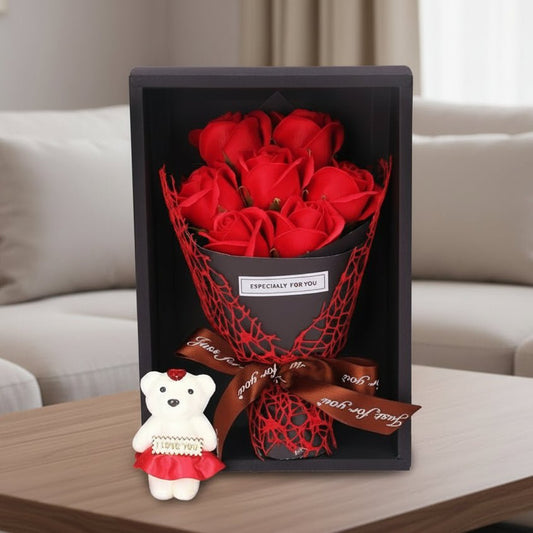 ROSECRAFT – Künstlicher Rosenstrauß mit 7 Köpfen für Heim- und Eventdekoration 0