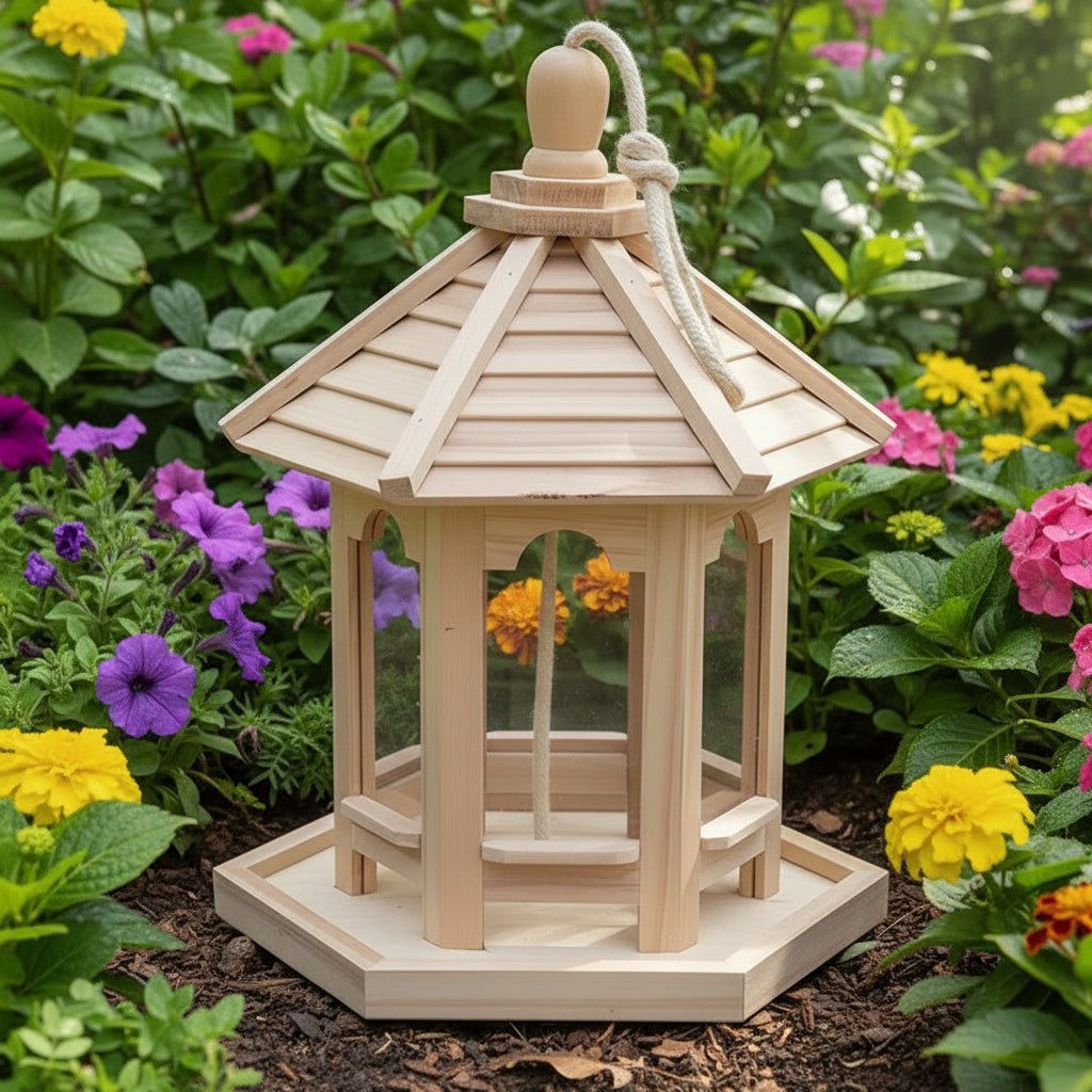 RUSTAFEED – Rustic lessons, handmade birdhouses from holes with integrated water system 1