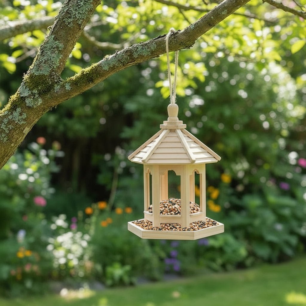 RUSTAFEED – Rustic lessons, handmade birdhouses from holes with integrated water system 3