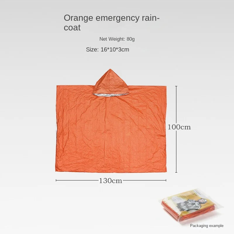 RainShield Poncho - Reusable emergency rain poncho with hood for outdoor protection