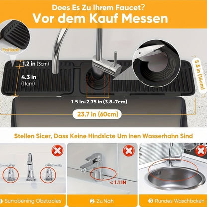 Rayvia - Spritzschutz für Küchenspüle mit 7° Neigung & schnellem Abtropfen 3