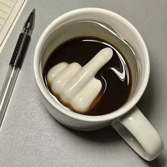 RebelSip Keramiktasse | Lustige Kaffeetasse mit Mittelfinger | Verstecktes Design | Scherzgeschenk für Freunde und Kollegen 0