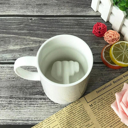 RebelSip Keramiktasse | Lustige Kaffeetasse mit Mittelfinger | Verstecktes Design | Scherzgeschenk für Freunde und Kollegen 3
