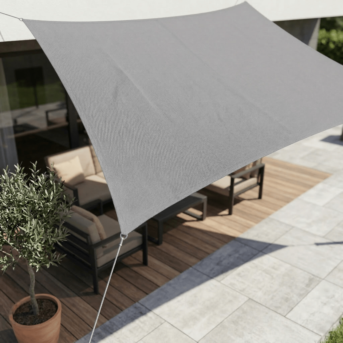 Rechteckiges Sonnensegel Wasserdicht mit UV-Schutz für Terrasse und Balkon 11