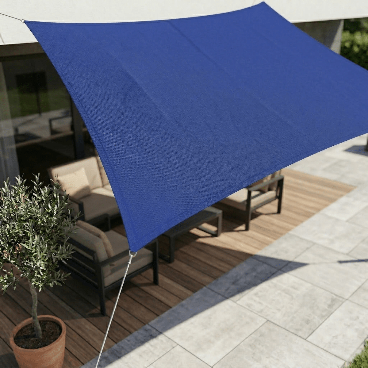 Rechteckiges Sonnensegel Wasserdicht mit UV-Schutz für Terrasse und Balkon 9