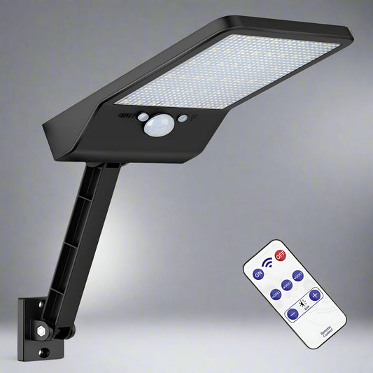 LumiGuard Solarstrahler – LED-buitenlamp met bewegingssensor & afstandsbediening