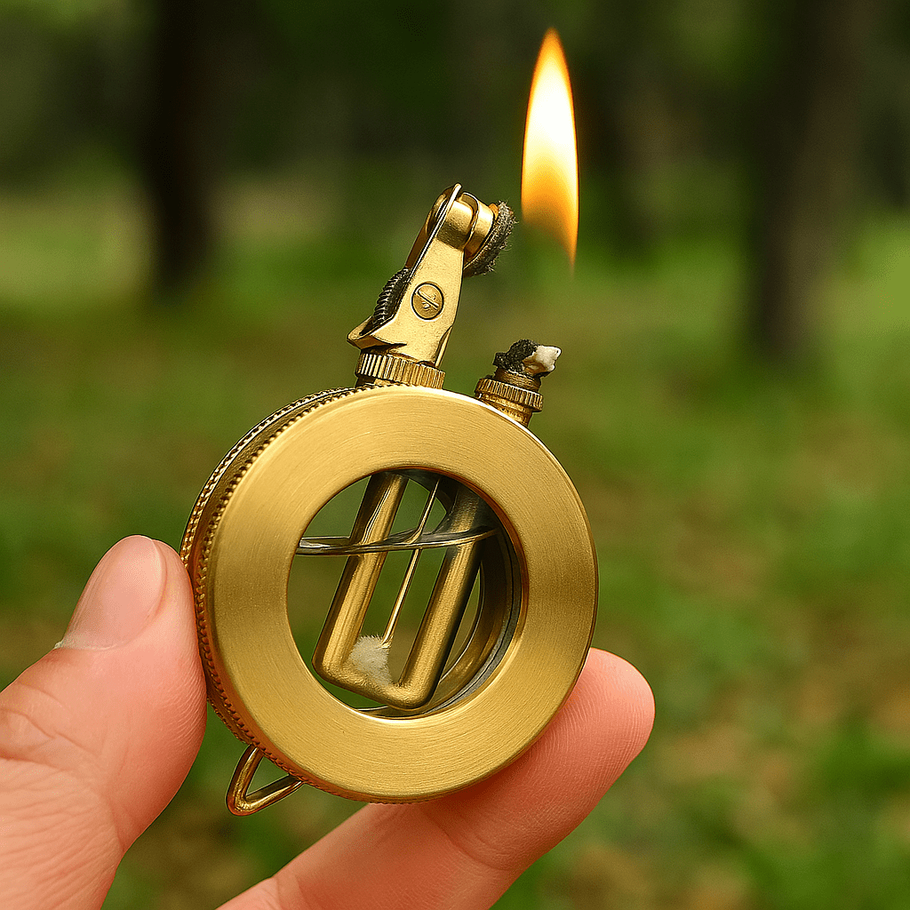 METALBLAZE – Retro Metal Kerosene Lighter in Compact Vintage Design