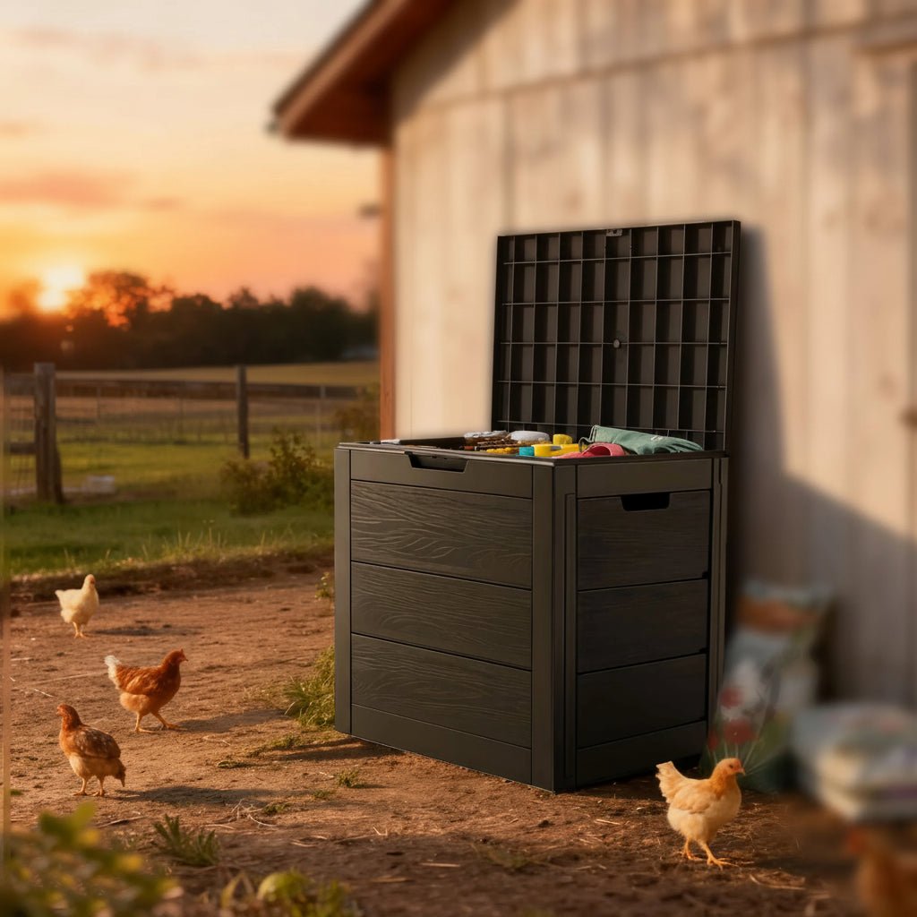 Robuste Garten Bewahrungsbox 75 Gallonen with Abschließbarem Deckel und Hingentür 1