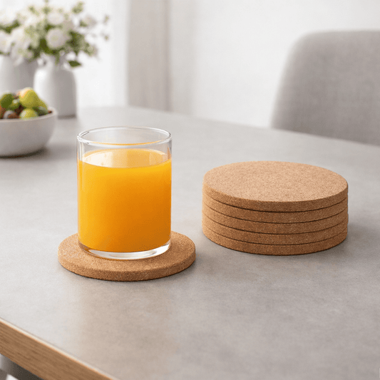 Runde Holzuntersetzer Mit Korkbasis - Elegante Tischuntersetzer Für Gläser 0