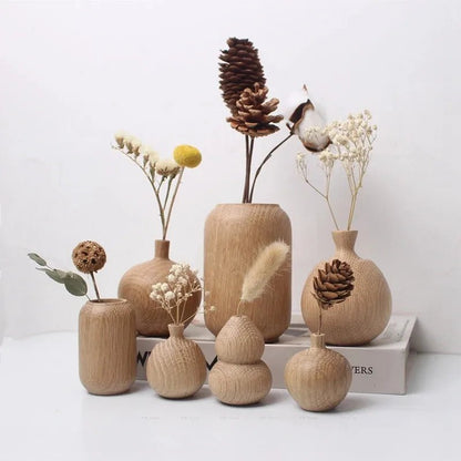 Rustikale Holzvase - Minimalistische Blumendekoration Aus Hochwertigem Naturholz 1