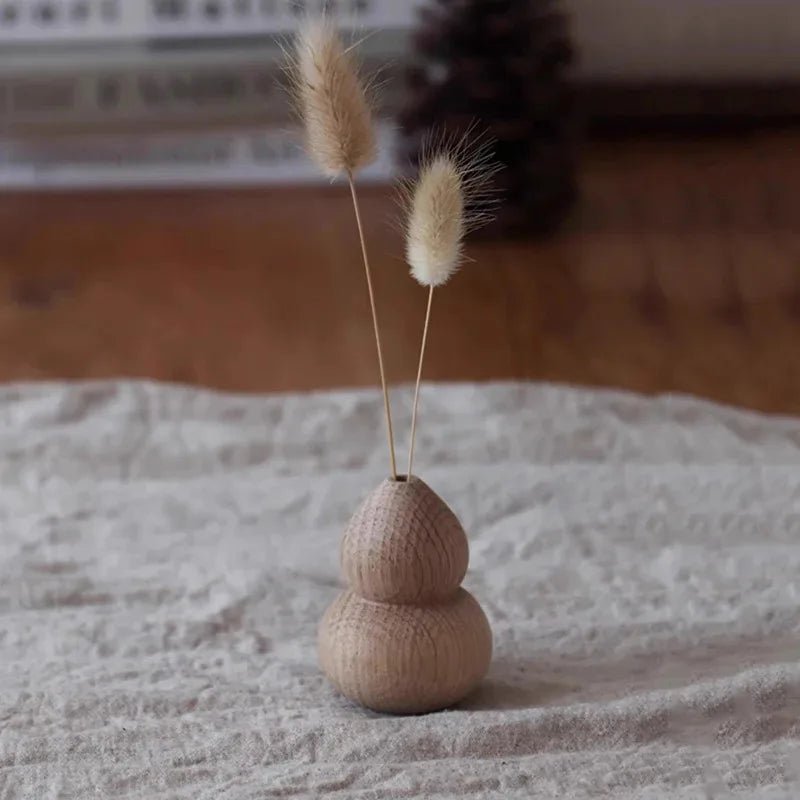 Rustikale Holzvase - Minimalistische Blumendekoration Aus Hochwertigem Naturholz 2