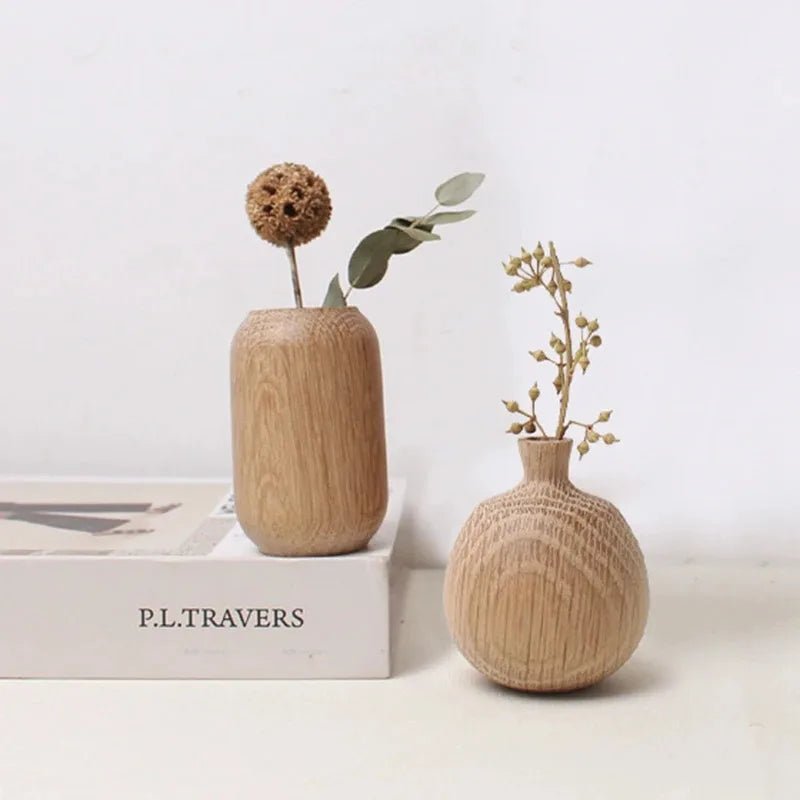 Rustikale Holzvase - Minimalistische Blumendekoration Aus Hochwertigem Naturholz 4