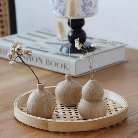 Rustikale Holzvase - Minimalistische Blumendekoration Aus Hochwertigem Naturholz 5