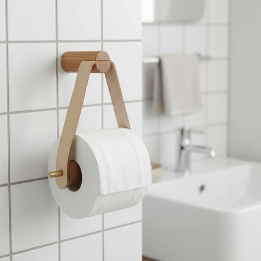 Rustikaler Holz-Toilettenpapierhalter - Vintage Klopapierhalter für Badezimmer 0