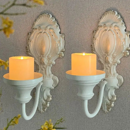 Rustikaler Wandkerzenhalter aus Schmiedeeisen - 2er Set für Gemütliche Dekoration 4