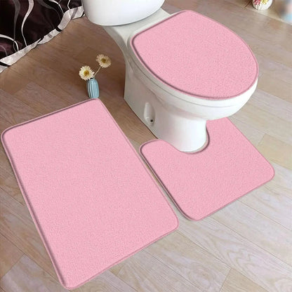 ComfiMat – 3-piece bath rug set made of flannel with non-slip backing