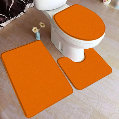 ComfiMat – 3-piece bath rug set made of flannel with non-slip backing