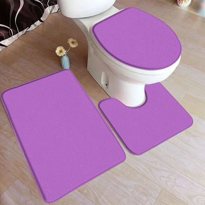 ComfiMat – 3-piece bath rug set made of flannel with non-slip backing