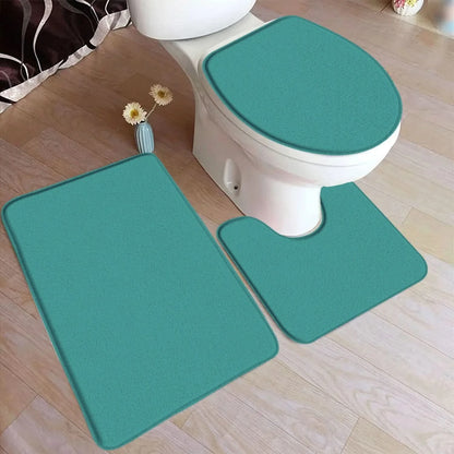 ComfiMat – 3-piece bath rug set made of flannel with non-slip backing