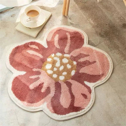Rutschfester Blumen-Teppich - Waschbarer Teppich für Wohnzimmer und Eingänge 2