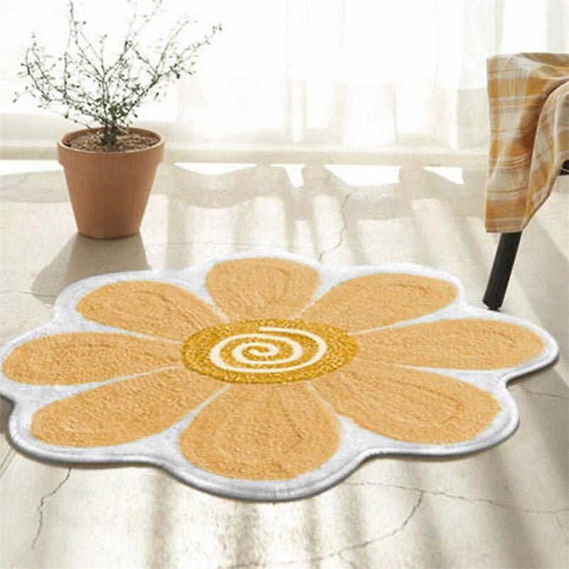 Rutschfester Blumen-Teppich - Waschbarer Teppich für Wohnzimmer und Eingänge 3
