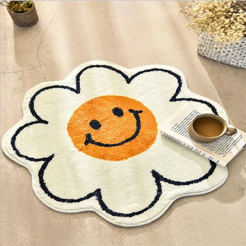 Rutschfester Blumen-Teppich - Waschbarer Teppich für Wohnzimmer und Eingänge 7