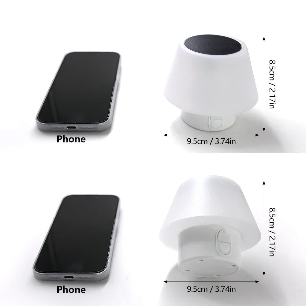 SOLARAURA – tragbare Solar-Tischlampe mit 4 Modi & IP64 Schutz für Outdoor und Camping