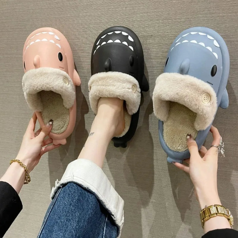 Verspielte Hai Hausschuhe - Bequeme Baumwoll-Innensandalen für Damen und Kinder-2