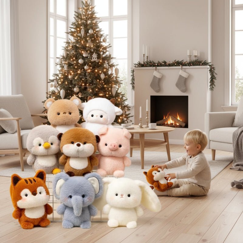 PLUFFII – Kawaii Soft Animal Plush Doll Serie mit Elefant, Hund, Katze & mehr