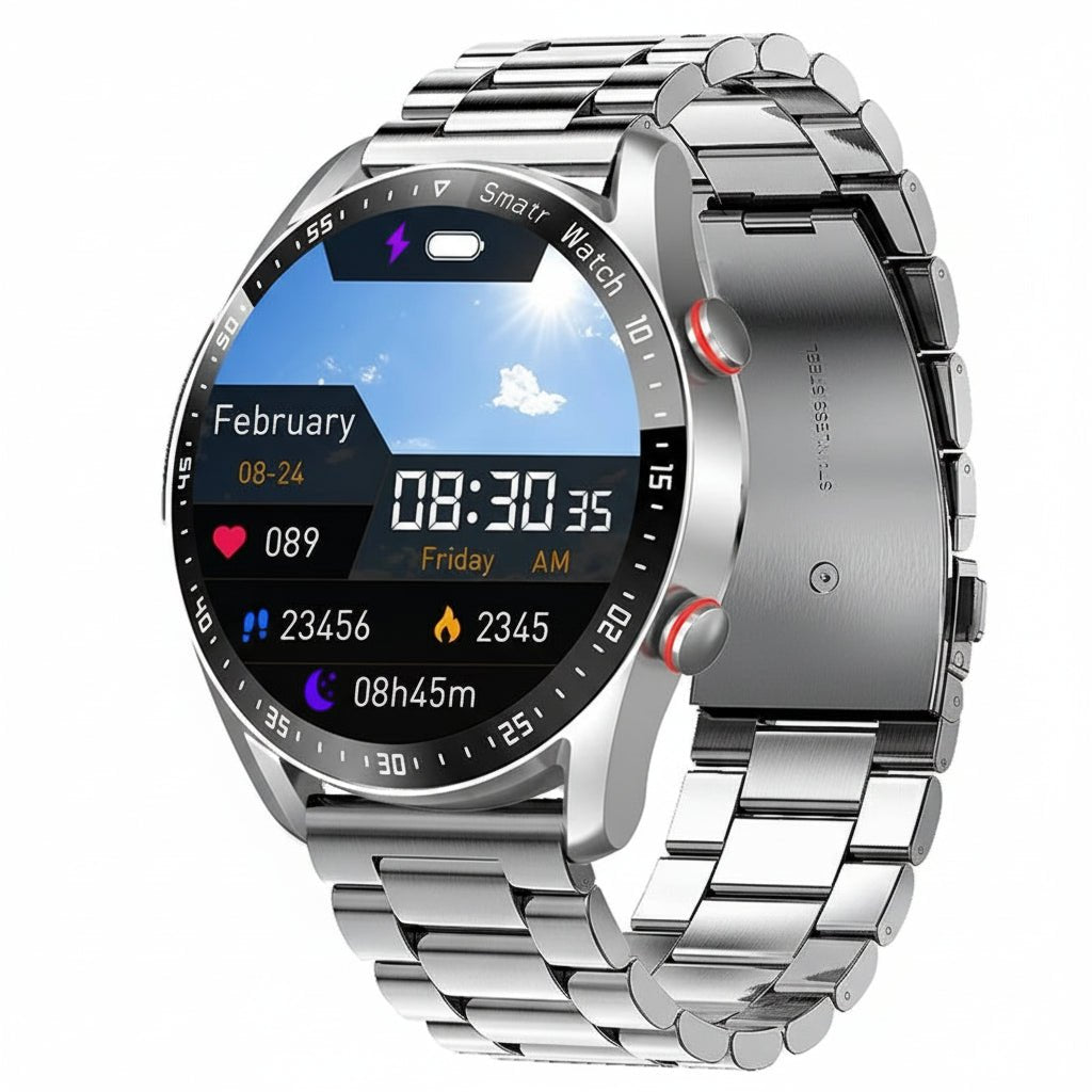 CARDIOTRON – Montre connectée premium pour hommes avec ECG+PPG et fonction appel