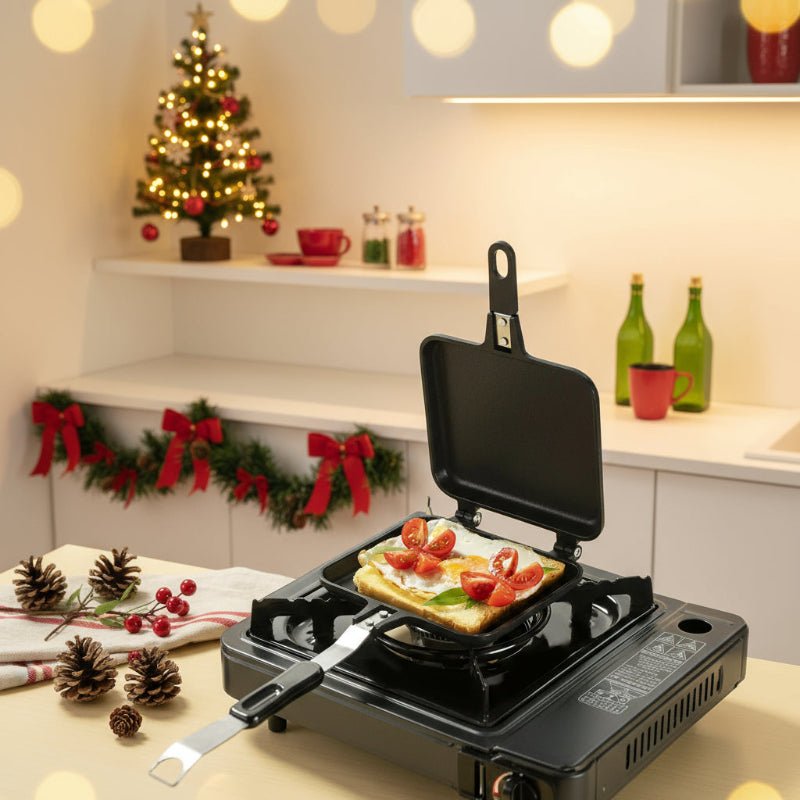 TOASTORIS – Doppelseitige Antihaft-Sandwichpfanne aus Aluminiumlegierung (35 × 15 cm)