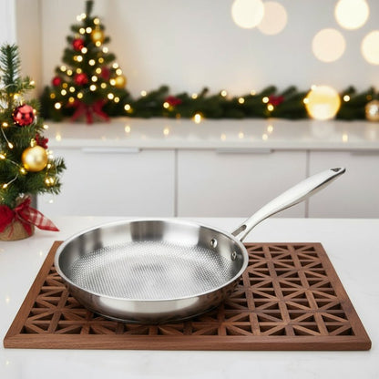 PANORIQ – 28/30 cm Edelstahl 304 Wokpfanne ohne Beschichtung für Gas- und Induktionsherde