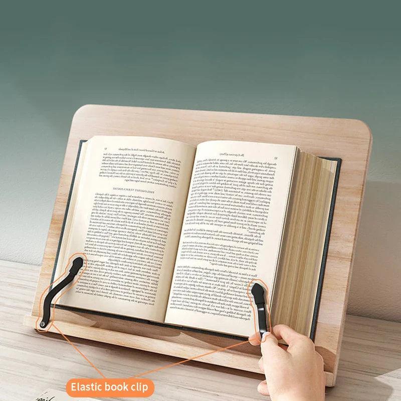READSTYLE – Adjustable Wooden Book Stand, Foldable and Space-Saving