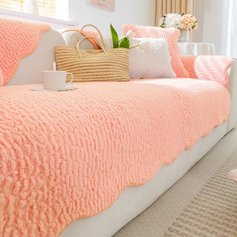 PLUSHCREAM – Dickes Tuft-Fleece Sofaüberwurf für warme Winter-Gemütlichkeit